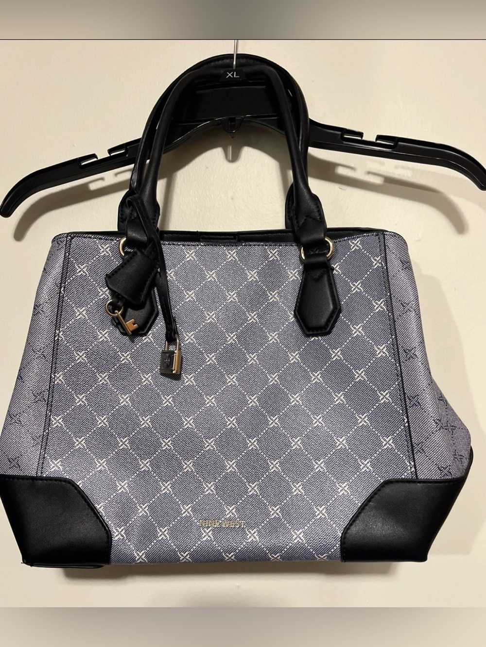 Nine West Blue Patterned Satchel